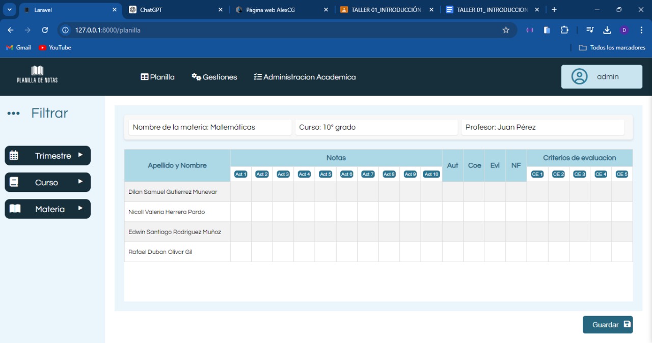 Desarrollo del software